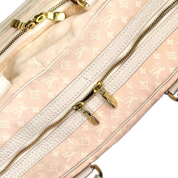 LOUIS VUITTON Pink Denim LV Messenger Bag Laptop Womens Pink White Crossbody GM - Picture 3 of 16